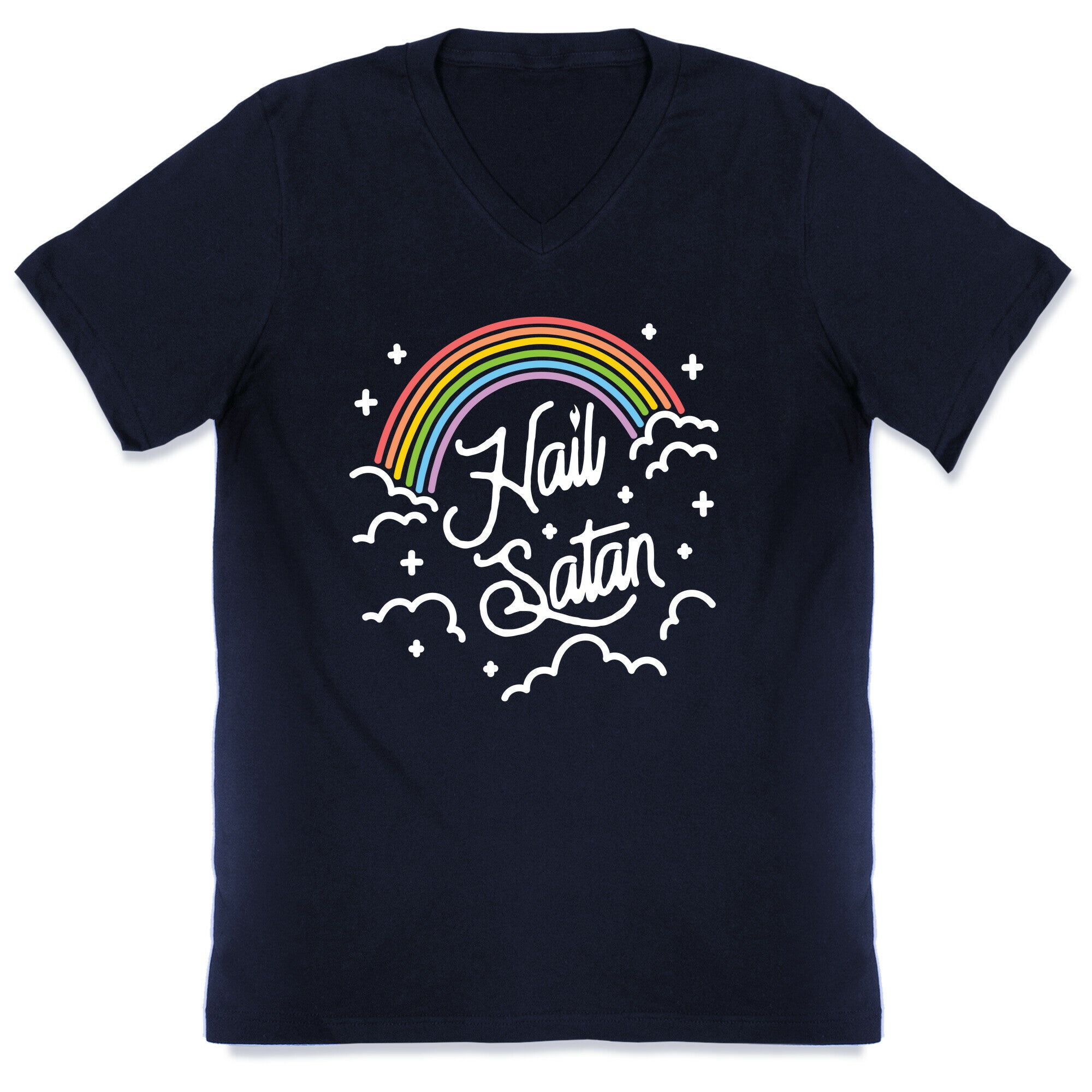 Hail Satan Rainbow V-Neck